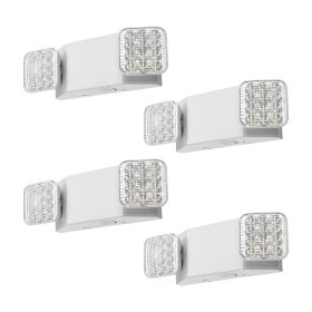 4 Pack Emergency Lights for Business, with Battery Backup, Commercial LED Emergency Exit Lighting Fixtures, AC 120/277V