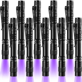 10 Pack UV Black Light Flashlight Mini 395nm Pen Light with Clip LED Handheld Blacklight Detector for Leak Pet Urine Hotel Inspection Dry Stain a
