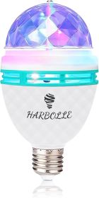 RGB Color Rotating Bulb,E26/E27,LED Party Bulbs Colored Strobe Light Bulb Multi Crystal Stage Lights for Disco