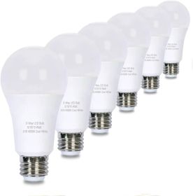 6 Pack Light Bulbs 3Way 50-100-150W,Cool White 4000K,Three Way A19,E26 Base,Perfect for Living Room