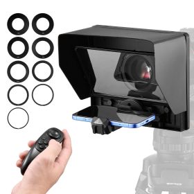 Teleprompter, 10" Aluminum Alloy, Desktop Prompter with Adjustable Spectroscope, Remote Control, for YouTube, Twitch, Zoom