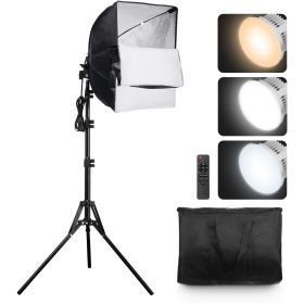 Softbox Lighting Kit, 16" x 16", Professional Softbox with 45W LED Bulbs, 3000-6500K Adjustable Color Temperature, Tripod Stand