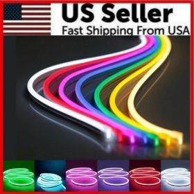 1M 2M 12V Flexible Sign Neon Lights Silicone Tube LED Strip Waterproof USA (Option: Purple-3M)